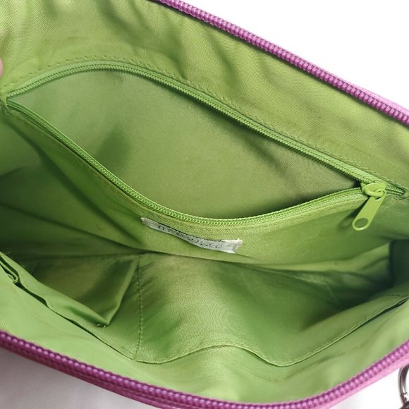 Barneys New York Womens Violet Leather Meadow Green Lining Shoulder Hand… - Picture 8 of 15